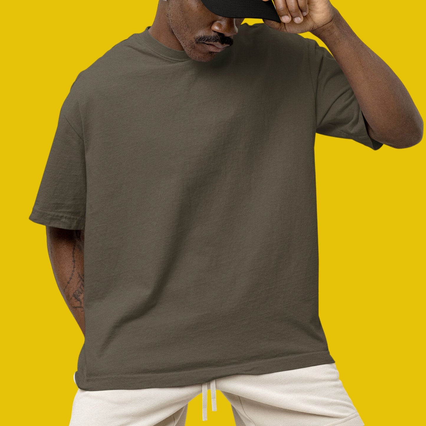 Olive Green Unisex Oversized Solid Tee