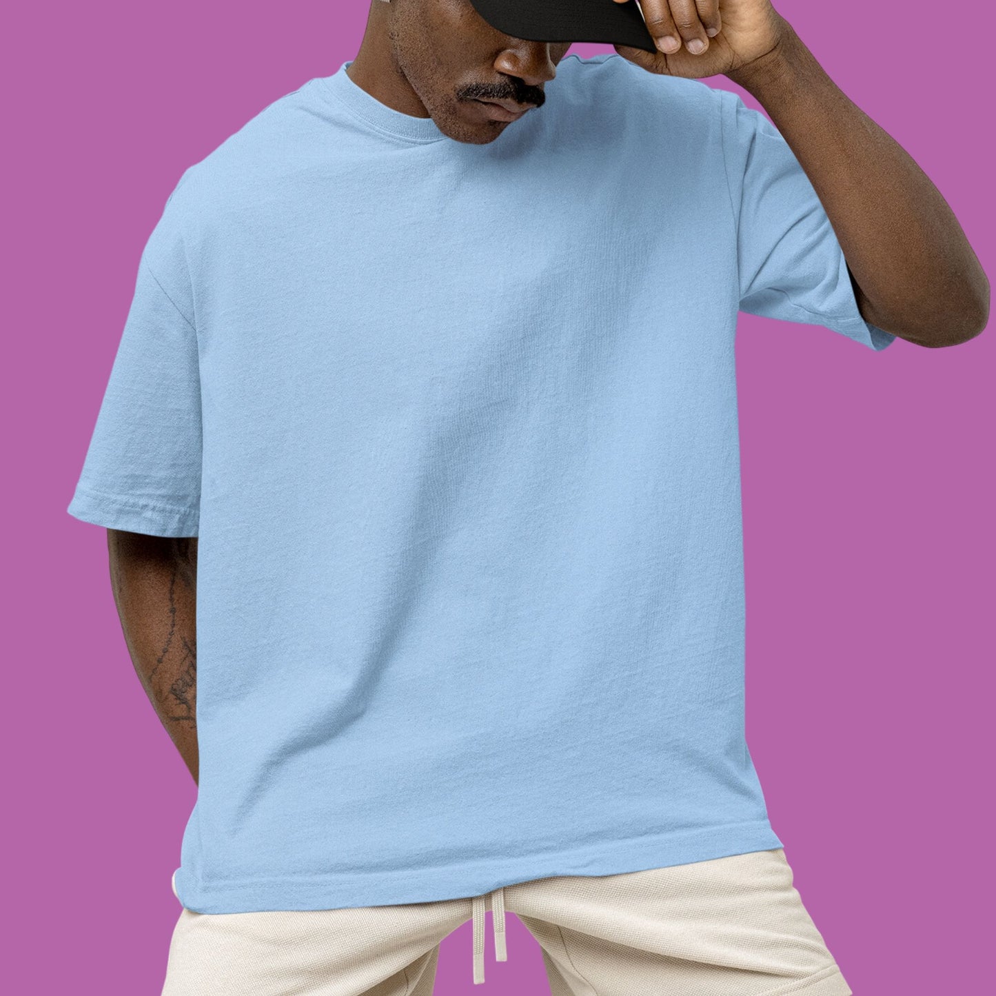 Baby Blue Unisex Oversized Solid Tee