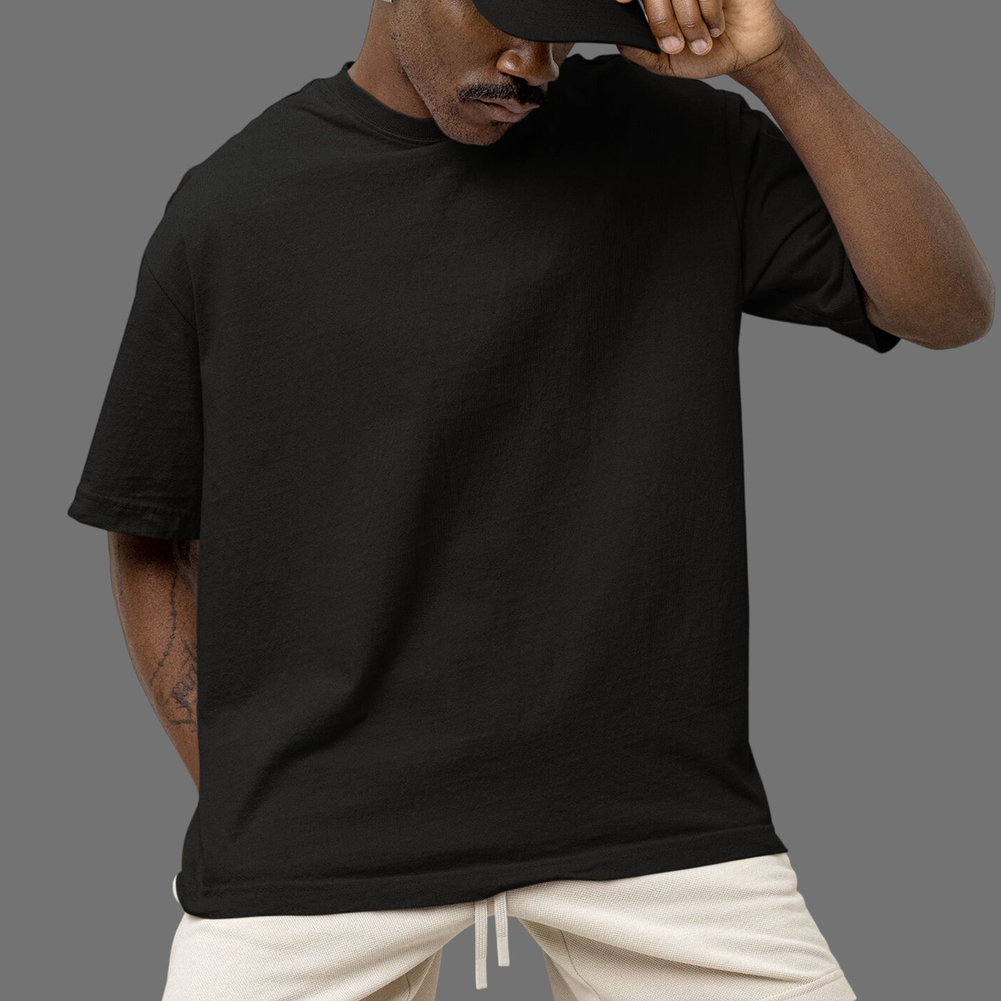 Black Unisex Oversized Solid Tee