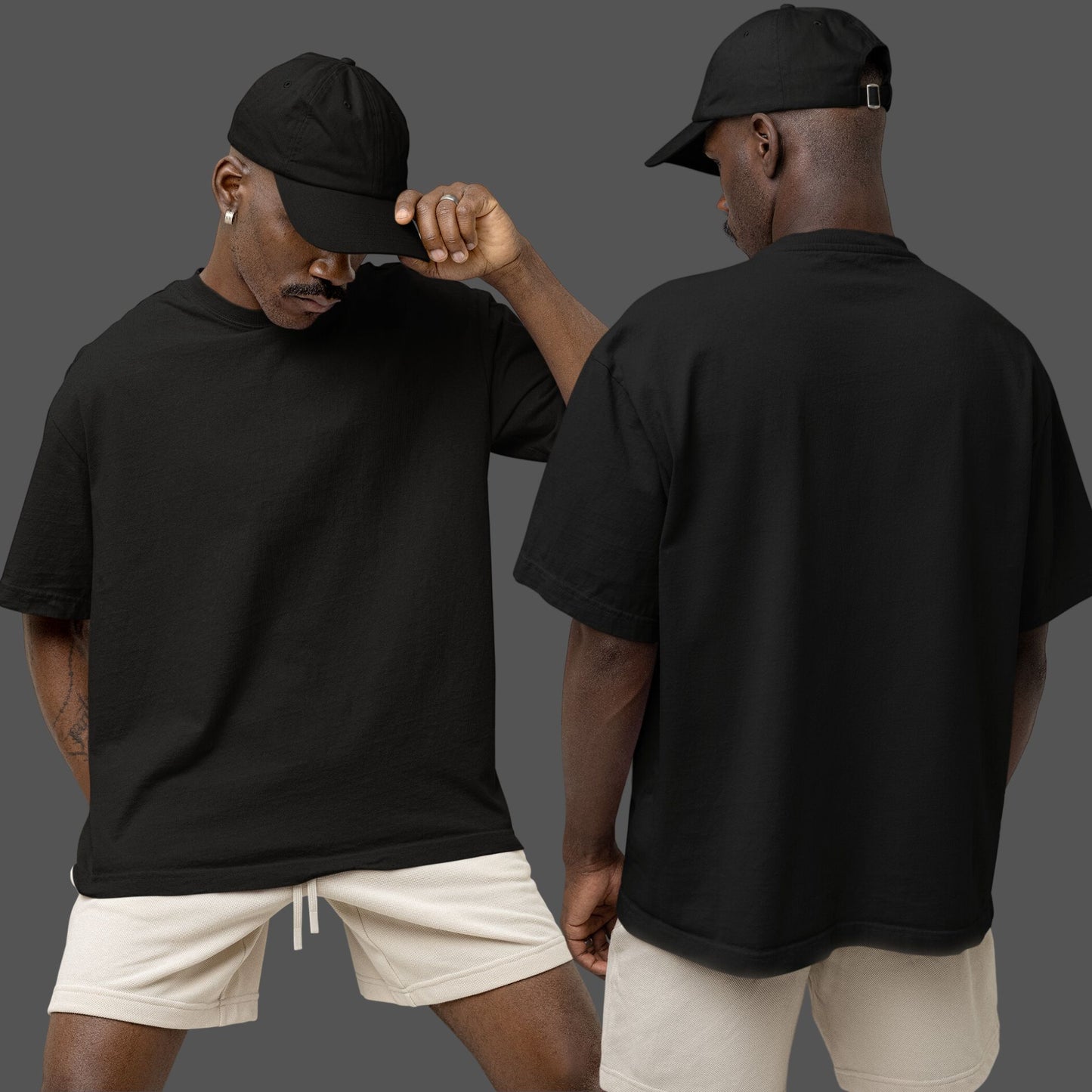 Black Unisex Oversized Solid Tee