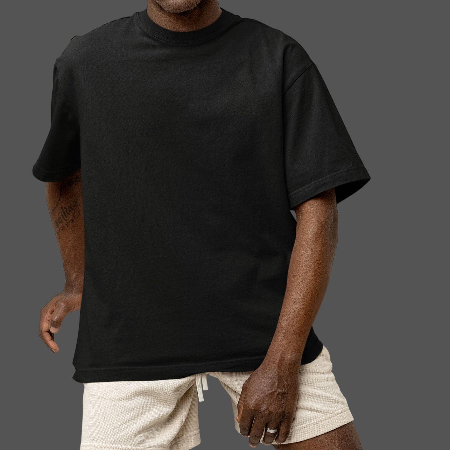 Black Unisex Oversized Solid Tee