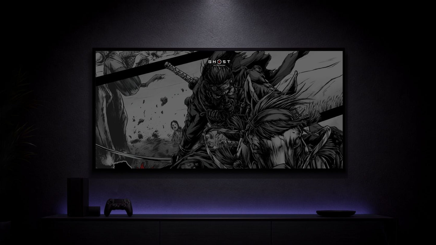 Ghost-of-Tsushima_Painted-Samurai-Art_001 Anime Poster wall mockup
