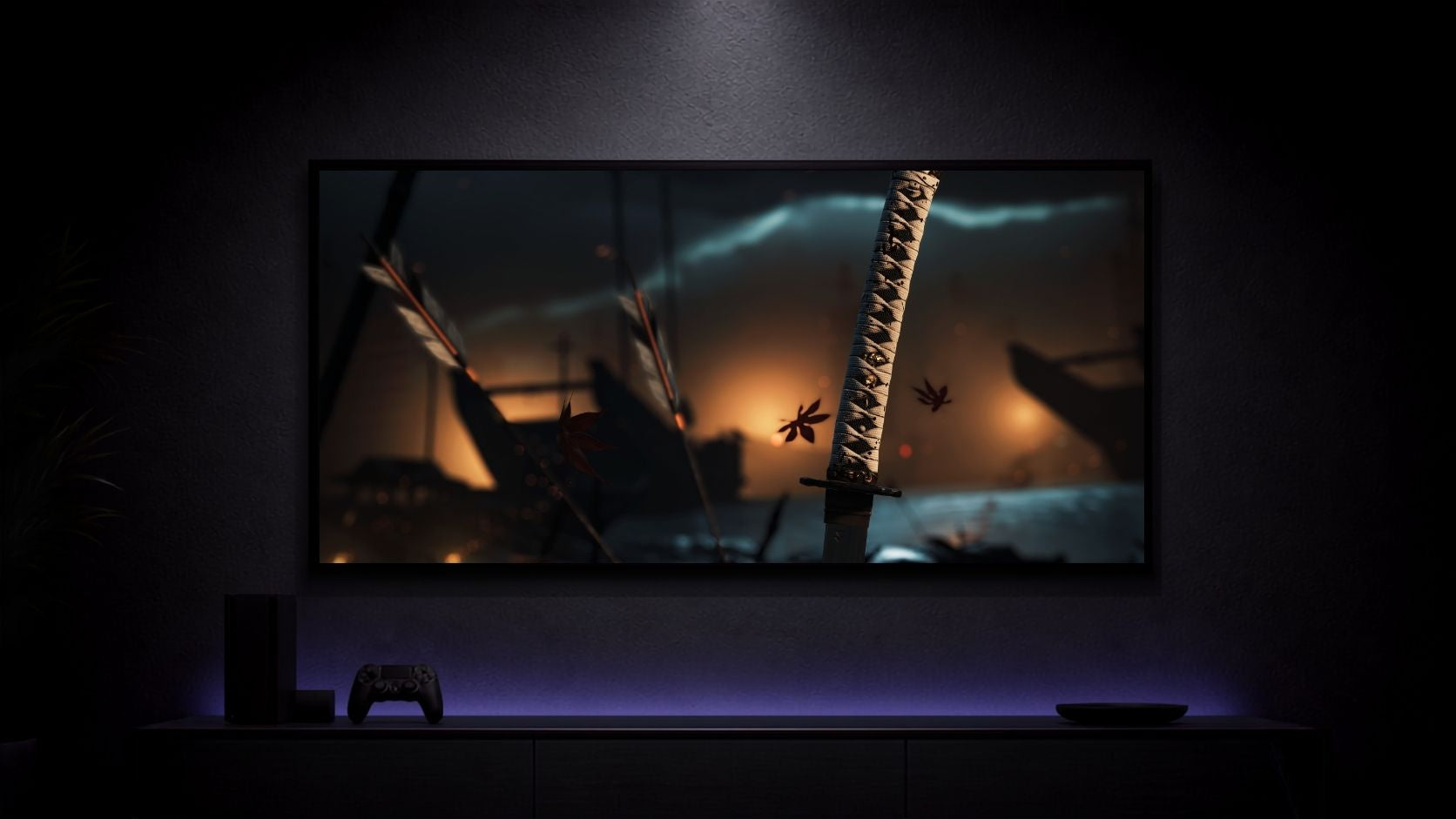 Ghost-of-Tsushima_Jin-Sakai-with-Katana_001 Anime Poster wall mockup