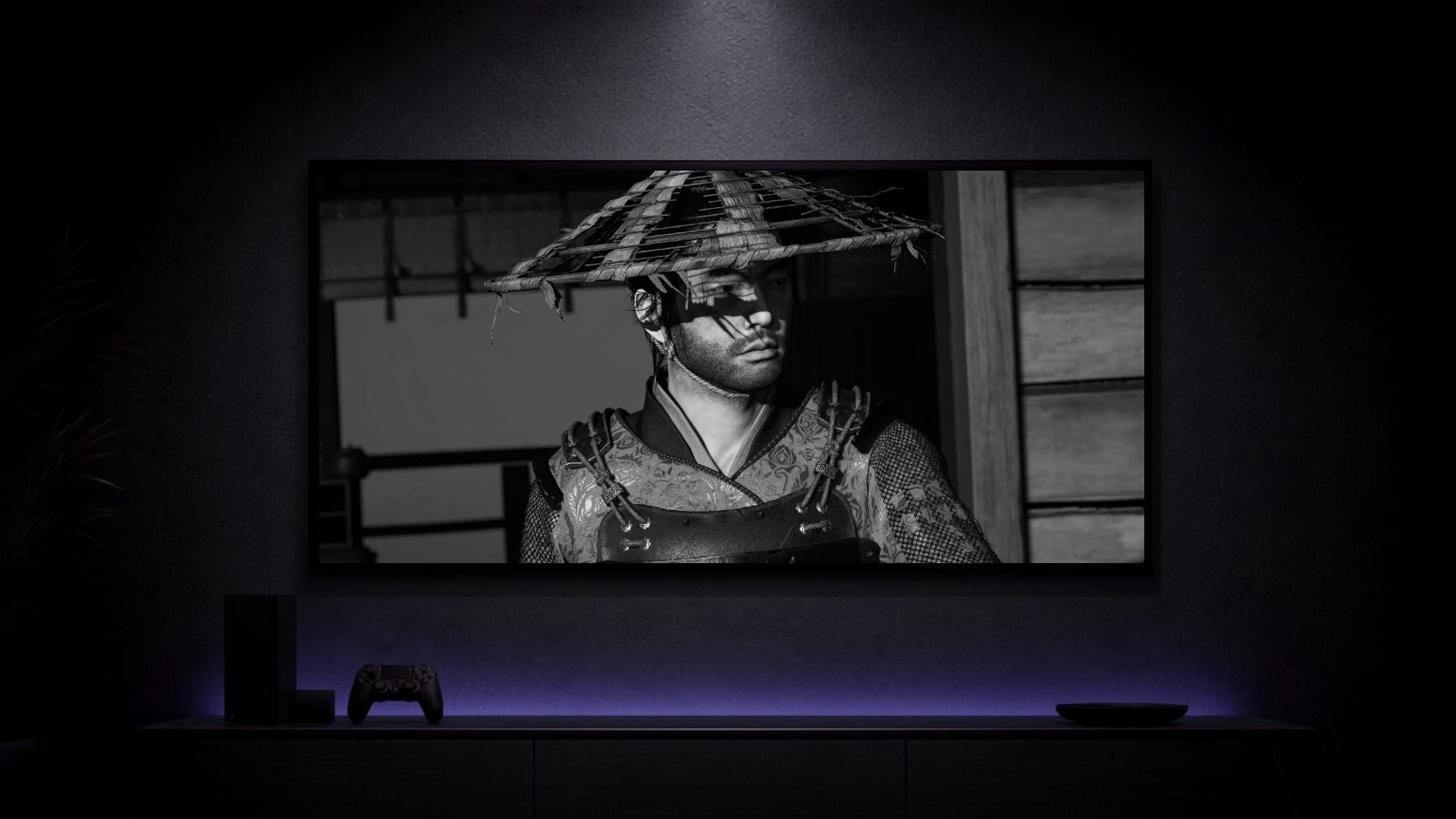 Ghost-of-Tsushima_Jin-Sakai-with-Katana_002 Anime Poster wall mockup