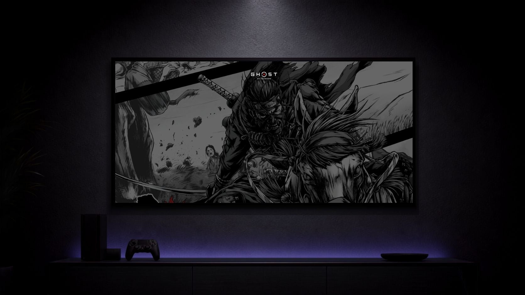 Ghost-of-Tsushima_Painted-Samurai-Art_001 Anime Poster wall mockup