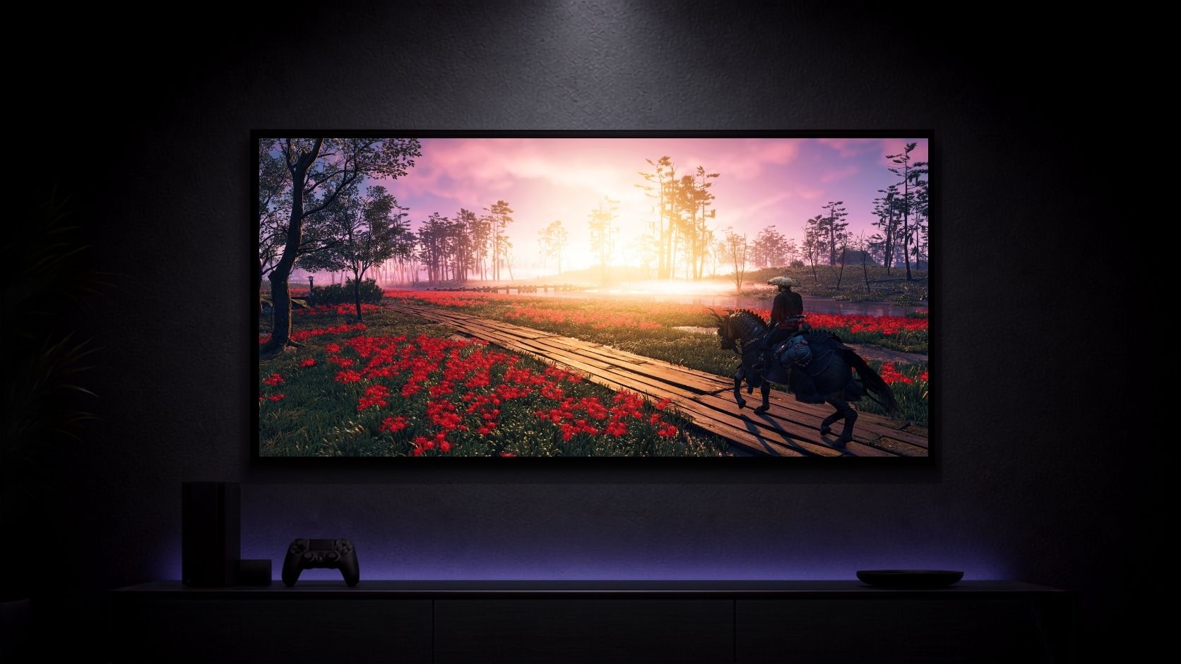 Ghost-of-Tsushima_Rider-in-Grasslands_001 Anime Poster wall mockup