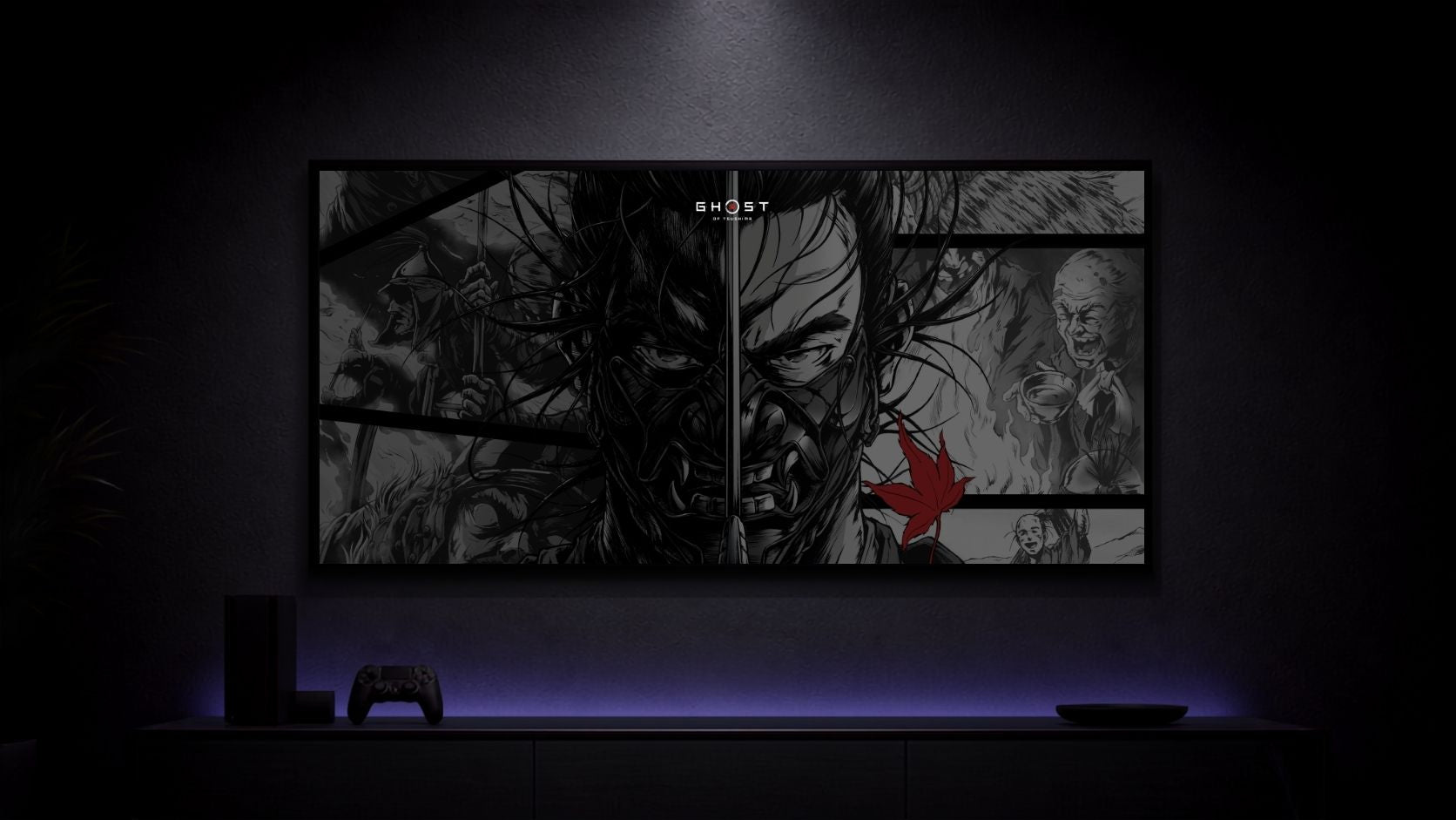 Ghost-of-Tsushima_Samurai-Duel-Art_001 Anime Poster wall mockup