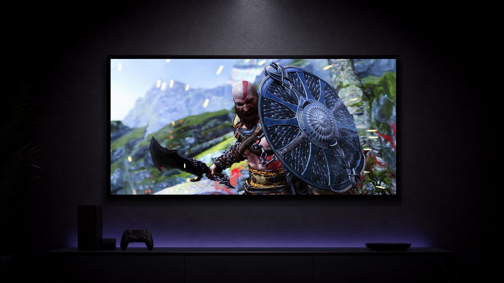 God-of-War-Ragnarok_Kratos-and-Tyr_001 Anime Poster wall mockup