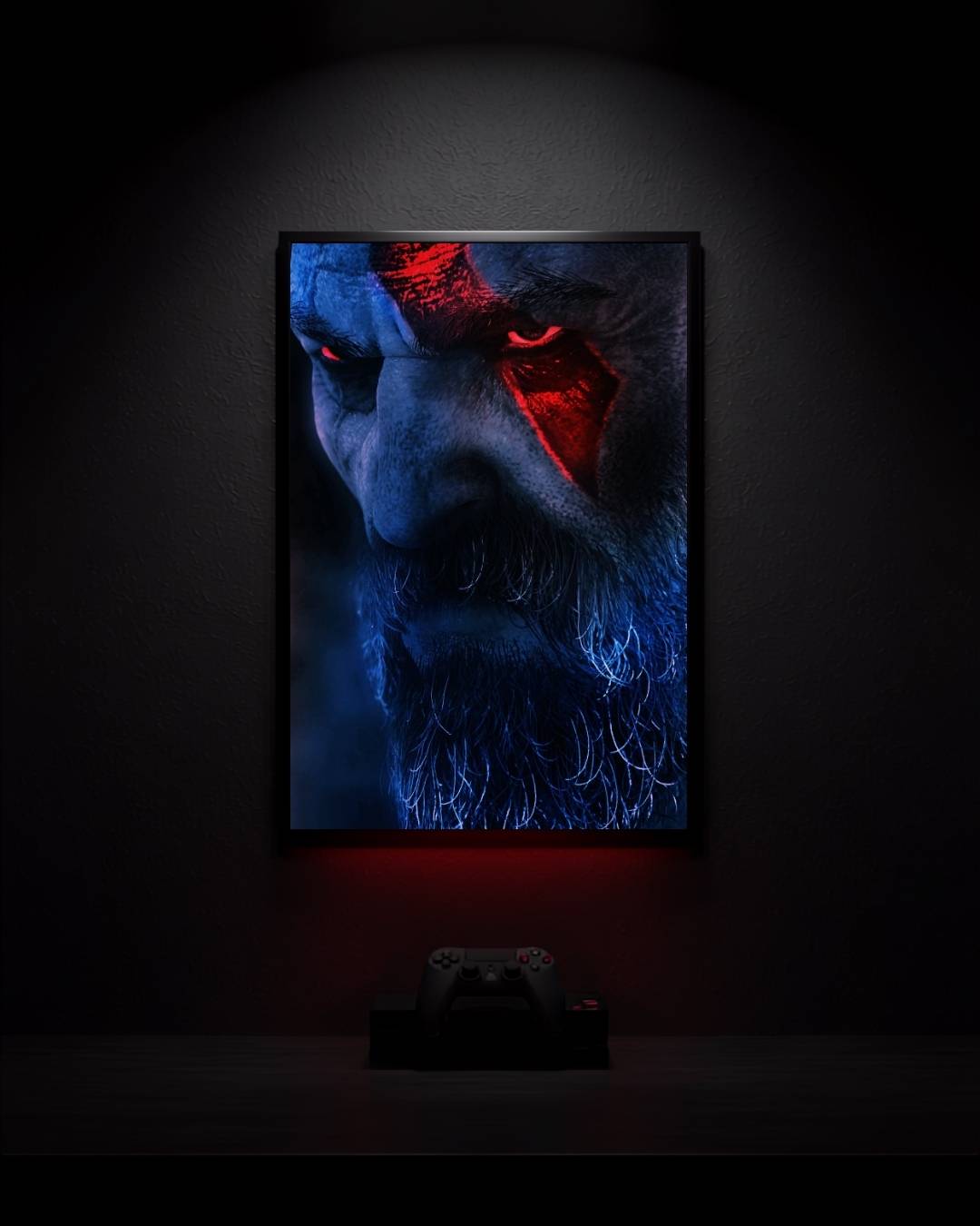 God-of-War-Ragnarok_Kratos-in-Fiery-Scene_001 Anime Poster wall mockup