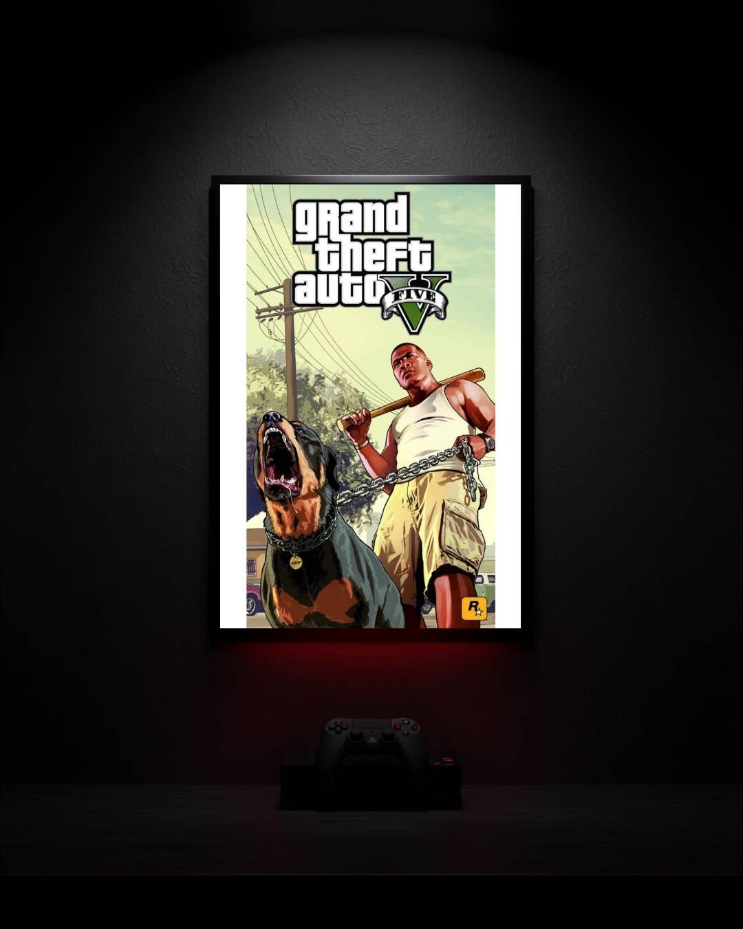 Grand-Theft-Auto-V_Chop_001 Anime Poster wall mockup