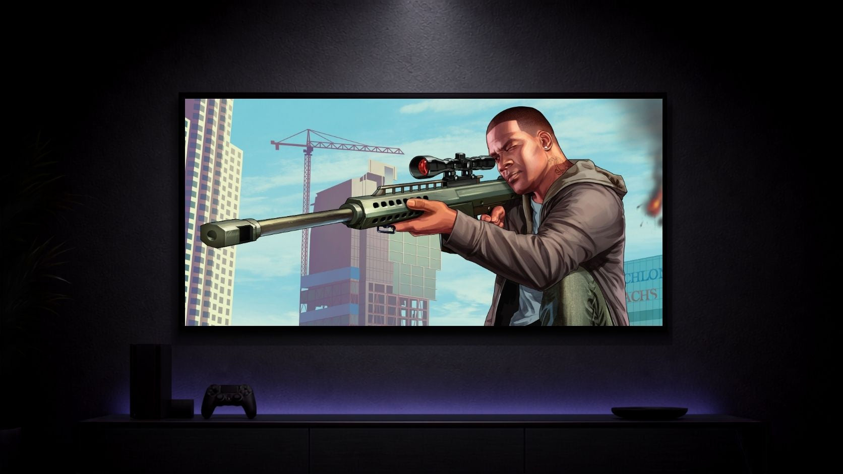 Grand-Theft-Auto-V_Franklin-Clinton_001 Anime Poster wall mockup
